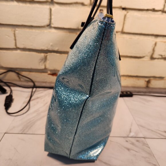 Like New Kate Spade Mavis Street Jeralyn Lakesedge Blue Glitter Tote Bag Purse - Picture 5 of 12